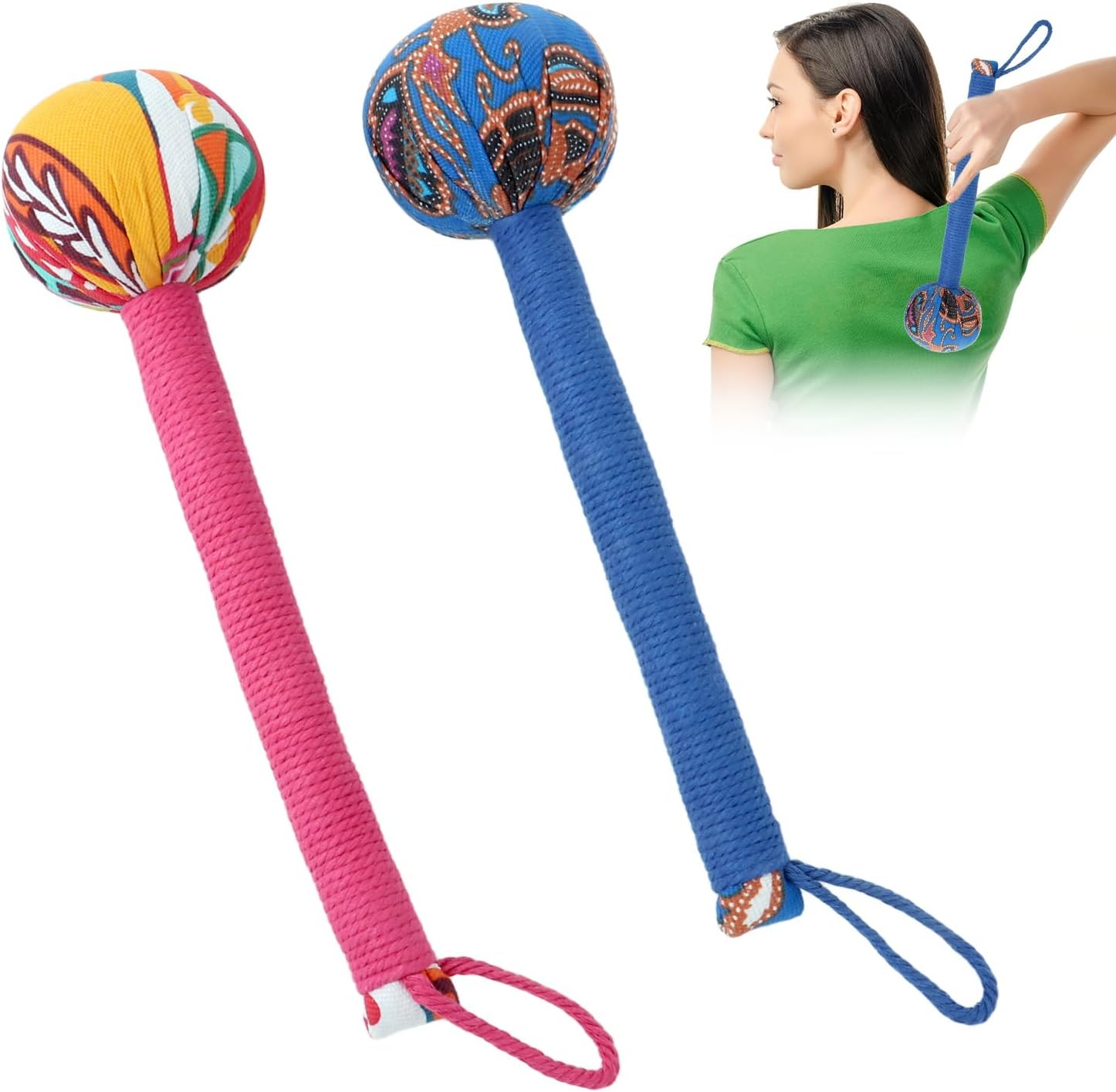 Массажный молоток для лимфодренажа большого размера, ручной массажный молоток для тела, длинный ручной массажный молоток для постукивания по спине для облегчения боли в спине, 2 шт., зеленый, 12,5 дюймов