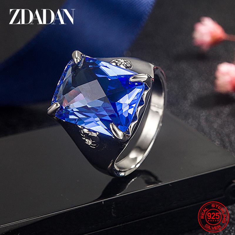 925 Sterling Silver Blue Crystal Ring for Men Fashion Jewelry 10
925 Sterling Silver Blue Crystal Ring for Men Fashion Jewelry 10