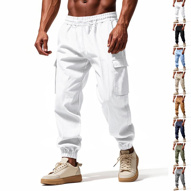 Summer and autumn cotton and linen casual foot tie multi-pocket tether solid color loose large size tooling trousers men S белый
Summer and autumn cotton and linen casual foot tie multi-pocket tether solid color loose large size tooling trousers men S белый