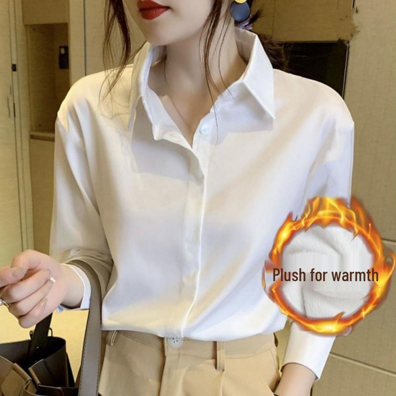 Women s White Long Sleeve Fleece-Lined Thick Blouse - 2022 Autumn/Winter Loose Fit S (Approx. 35.5-40 kg)
Women s White Long Sleeve Fleece-Lined Thick Blouse - 2022 Autumn/Winter Loose Fit S (Approx. 35.5-40 kg)