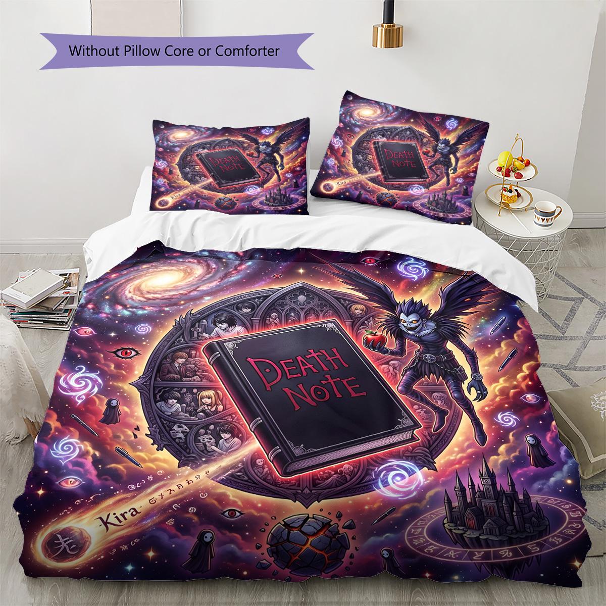 Death Note Pattern Bedding Quilt Set Quilt Cover Pillowcase Home Decoration Birthday Gift (1 * duvet cover + 2 * pillowcase, without core) 135x200cm
Death Note Pattern Bedding Quilt Set Quilt Cover Pillowcase Home Decoration Birthday Gift (1 * duvet cover + 2 * pillowcase, without core) 135x200cm