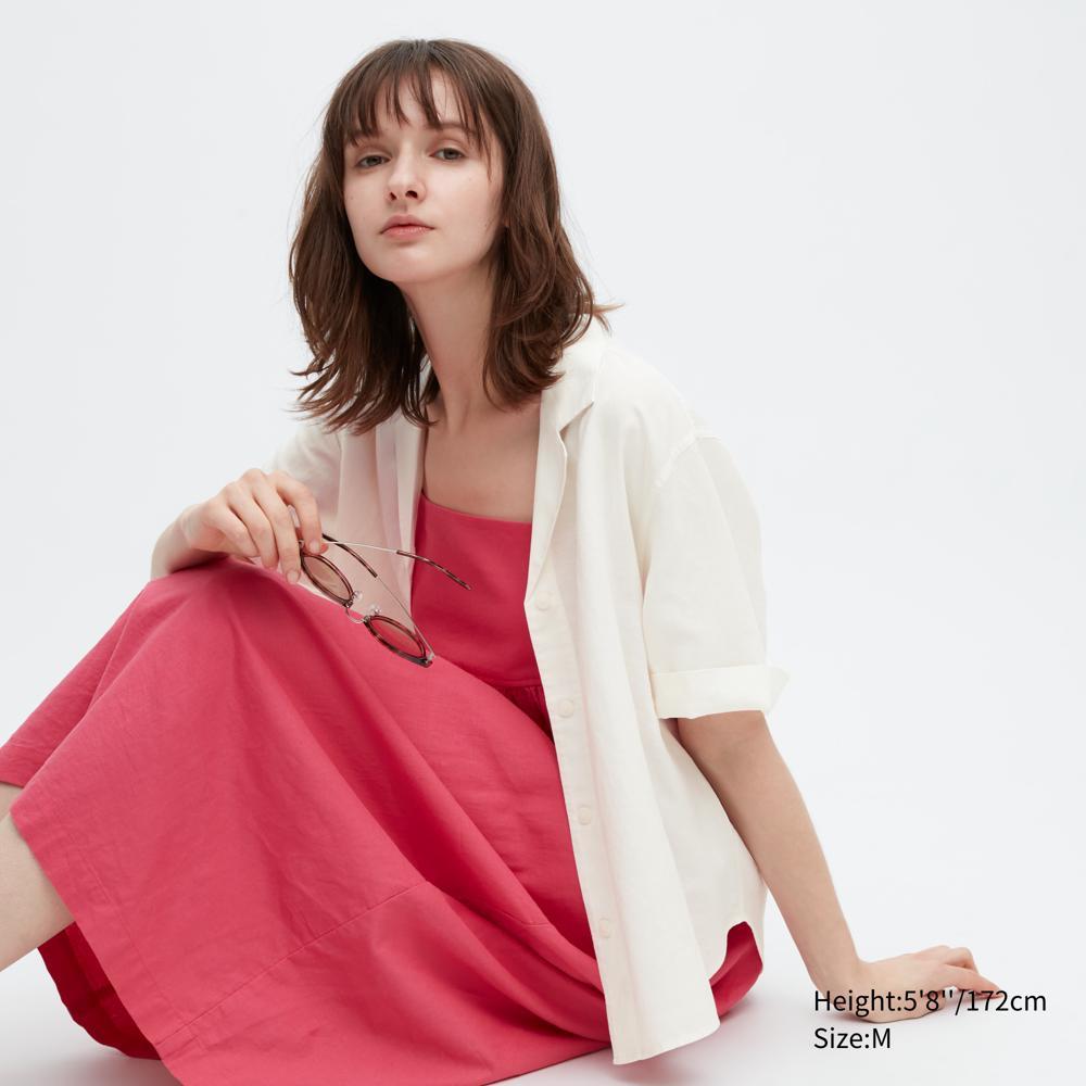 UNIQLO Рубашка из смесовой льняной ткани с открытым воротником и короткими рукавами
UNIQLO Рубашка из смесовой льняной ткани с открытым воротником и короткими рукавами