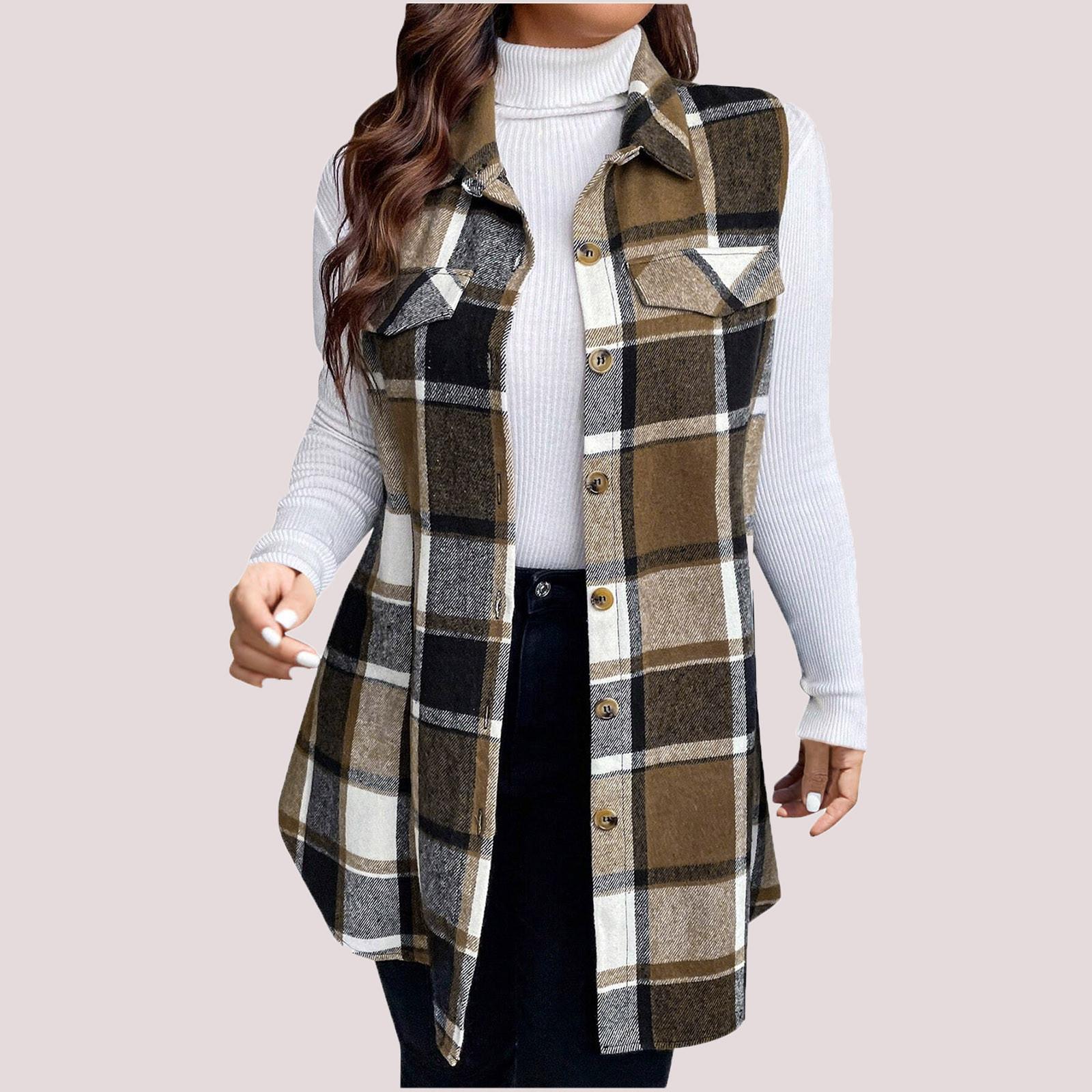 Women s Fashion Plus Size Brushed Plaid Collar Mid-Length Sleeveless Vest Jacket XXL верблюд
Women s Fashion Plus Size Brushed Plaid Collar Mid-Length Sleeveless Vest Jacket XXL верблюд