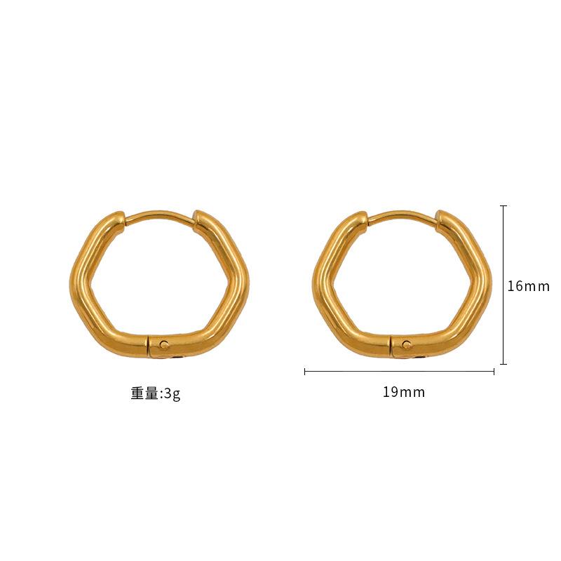 French Simple Fashion Stainless Steel Hexagonal Earrings Women S Fashion Versatile Polygon 18K Gold-Plated Earrings
French Simple Fashion Stainless Steel Hexagonal Earrings Women S Fashion Versatile Polygon 18K Gold-Plated Earrings