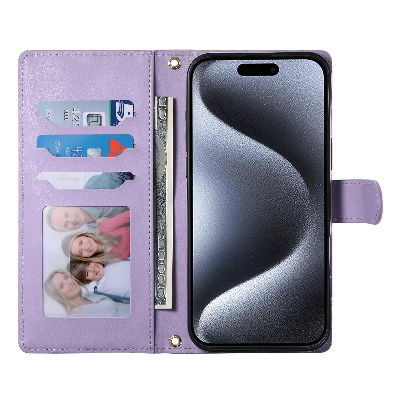 For iPhone 15 Pro Case Rhombus Stitching Wallet Stand Leather Phone Cover with Long/Short Strap Rose Gold
For iPhone 15 Pro Case Rhombus Stitching Wallet Stand Leather Phone Cover with Long/Short Strap Rose Gold