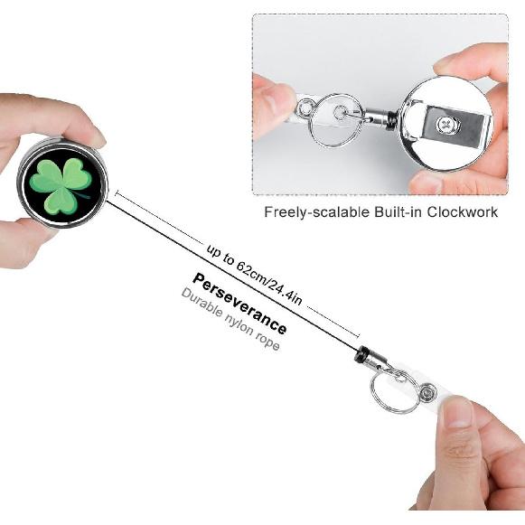 Shamrock St. Patrick s Day Metal Badge Holder Reel Retractable Name ID Card Holder with Belt Clip Key Ring
Shamrock St. Patrick s Day Metal Badge Holder Reel Retractable Name ID Card Holder with Belt Clip Key Ring