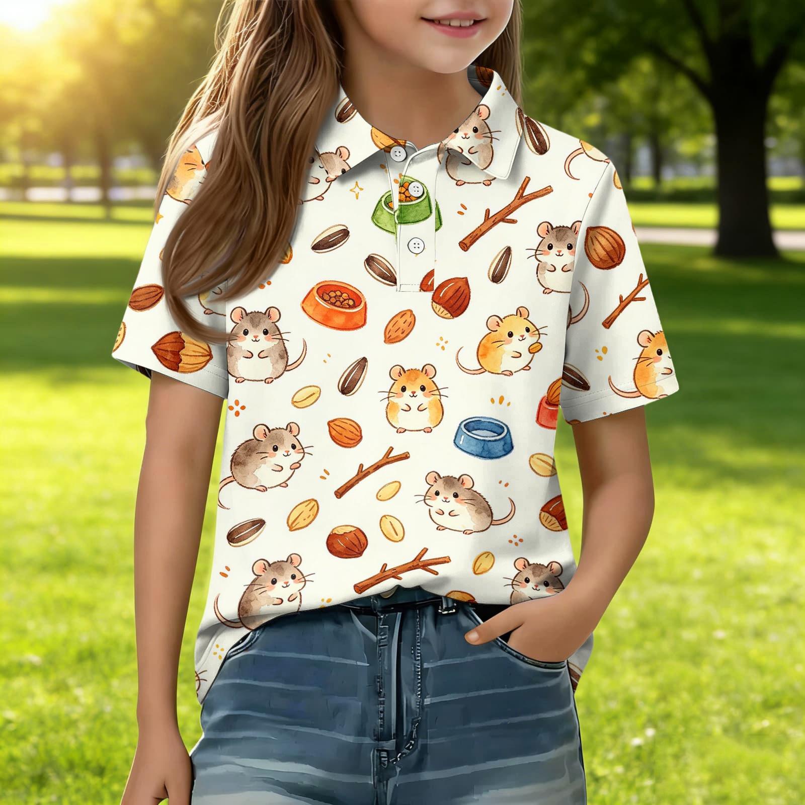 Kids Casual Short Sleeve Polo Shirt Animal Print Cotton Blend Comfortable Fit Lightweight Breathable Fabric Summer Wear 160
Kids Casual Short Sleeve Polo Shirt Animal Print Cotton Blend Comfortable Fit Lightweight Breathable Fabric Summer Wear 160