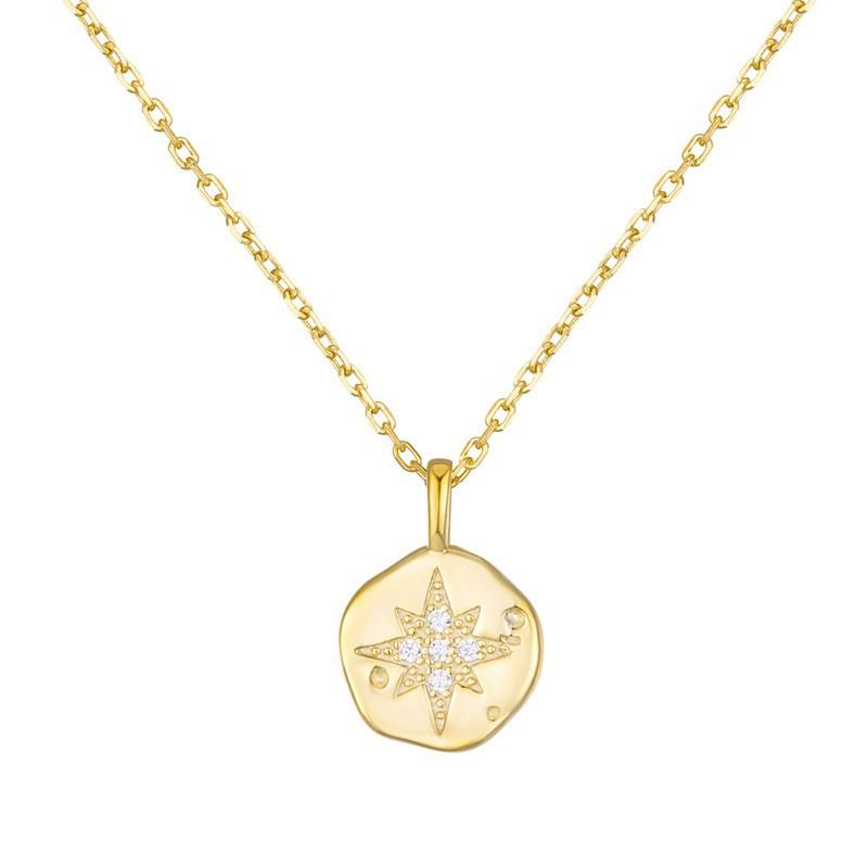 Ожерелье с круглой подвеской в виде звезды неправильной формы из стерлингового серебра S925
Ожерелье с круглой подвеской в виде звезды неправильной формы из стерлингового серебра S925
