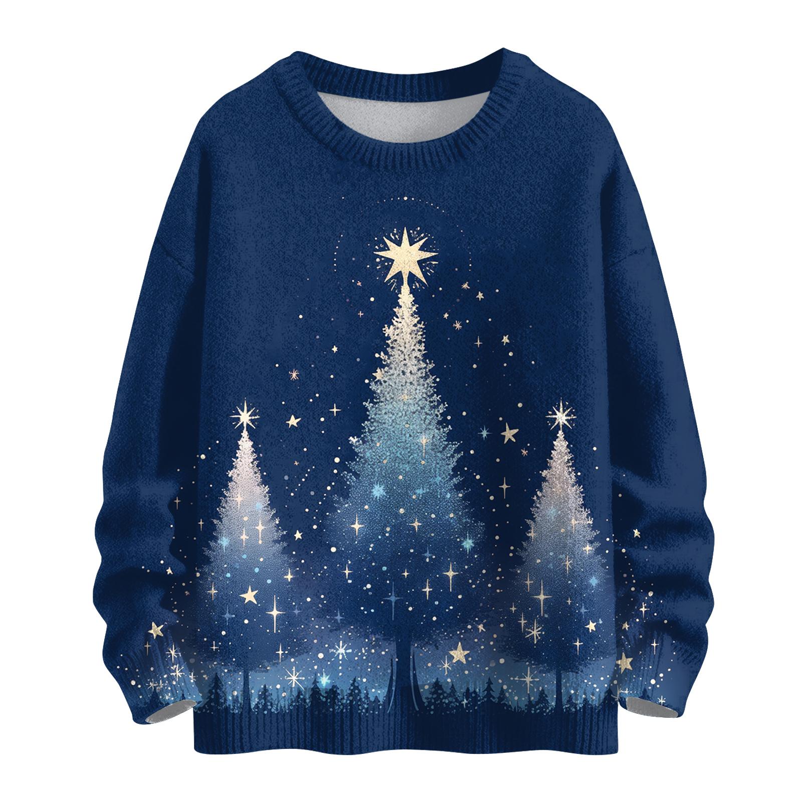 Женский модный повседневный трикотажный свитер с длинным рукавом и рождественским принтом, круглый вырез L
Женский модный повседневный трикотажный свитер с длинным рукавом и рождественским принтом, круглый вырез L