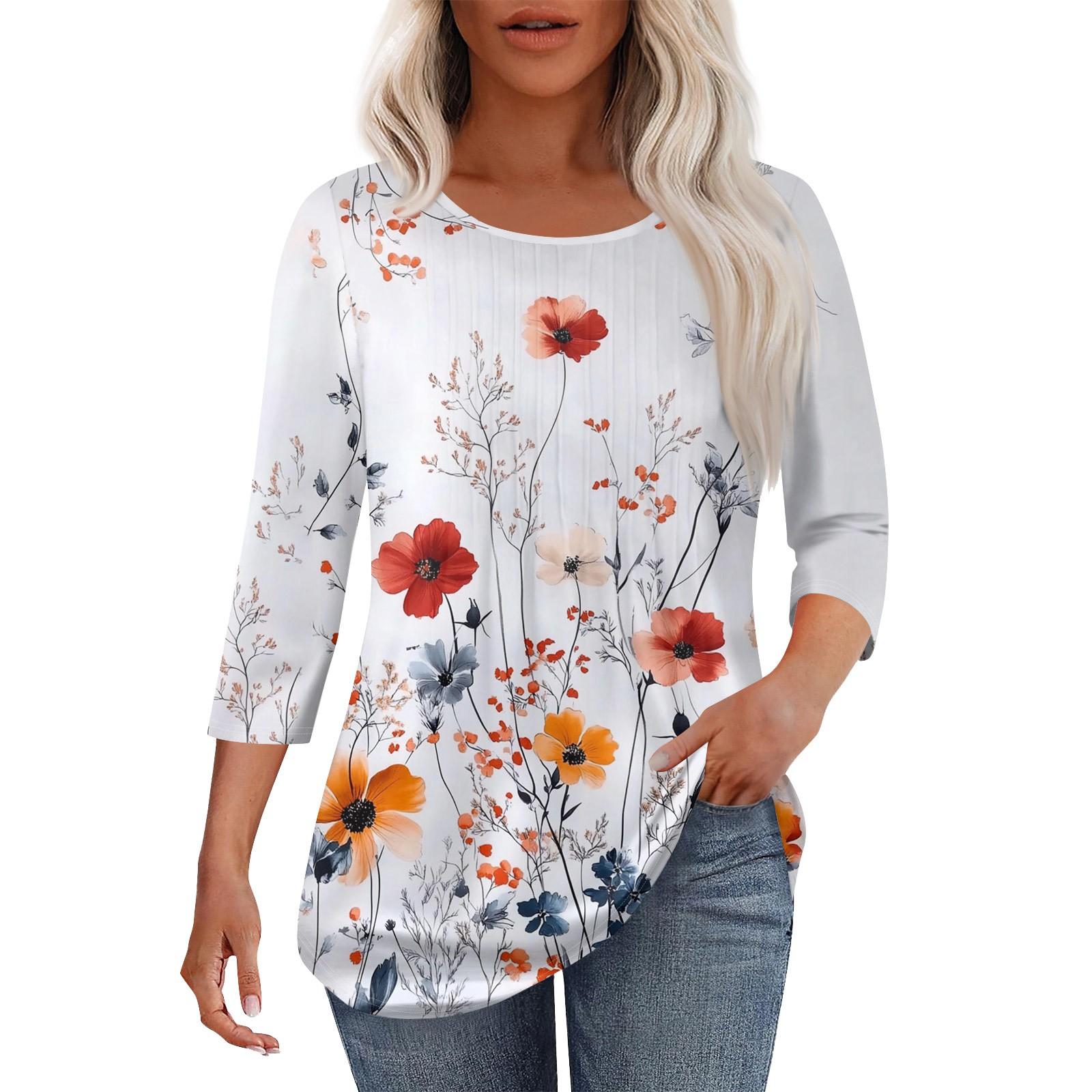 Жіноча модна повсякденна плісирована футболка з круглим вирізом з принтом і рукавом три чверті L
Жіноча модна повсякденна плісирована футболка з круглим вирізом з принтом і рукавом три чверті L