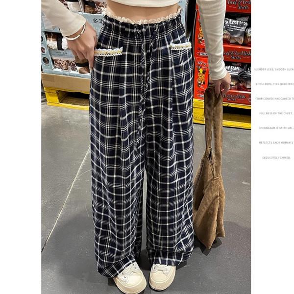 Spring 2025 Women s High Waist Plaid Lace Casual Pants - Korean Style Slimming Straight Wide-Leg Trousers XL - Premium
Spring 2025 Women s High Waist Plaid Lace Casual Pants - Korean Style Slimming Straight Wide-Leg Trousers XL - Premium