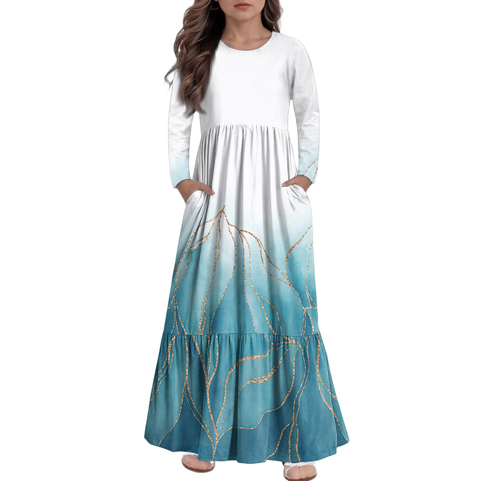 Макси-платье для девочек, повседневные праздничные платья - платье с длинным рукавом и карманами для 4-14 лет 160 синий
Макси-платье для девочек, повседневные праздничные платья - платье с длинным рукавом и карманами для 4-14 лет 160 синий