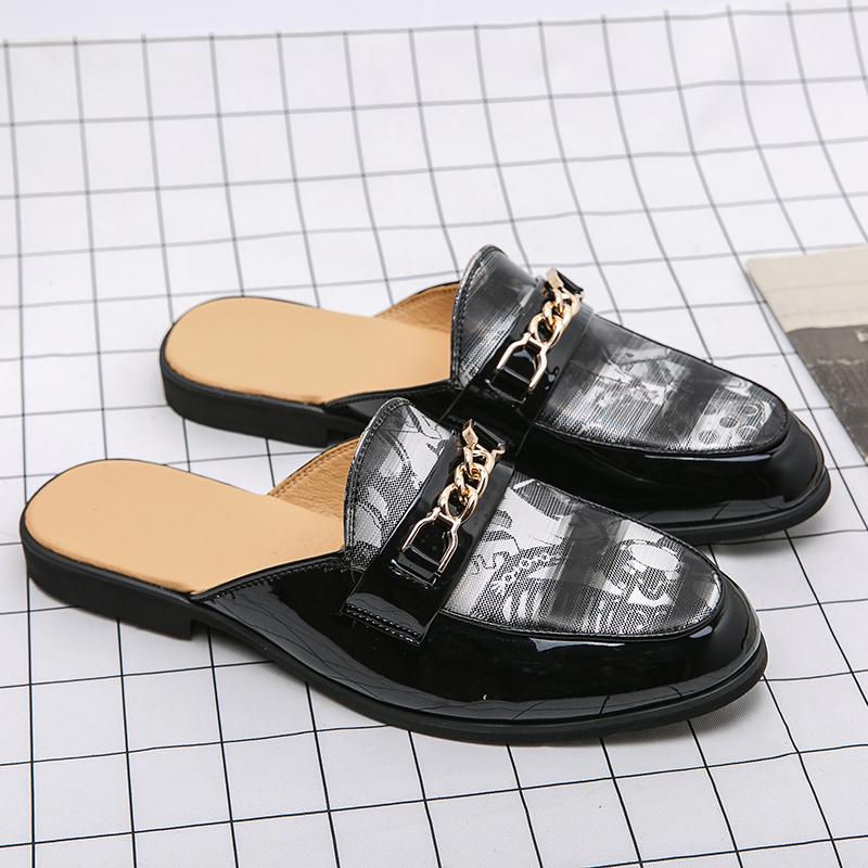 Мужские черные полулетние тапочки с цепочкой, сандалии с закрытым носком, кожаные мокасины, мюли, повседневная обувь для мужчин, мужская обувь, мокасины 6
Мужские черные полулетние тапочки с цепочкой, сандалии с закрытым носком, кожаные мокасины, мюли, повседневная обувь для мужчин, мужская обувь, мокасины 6
