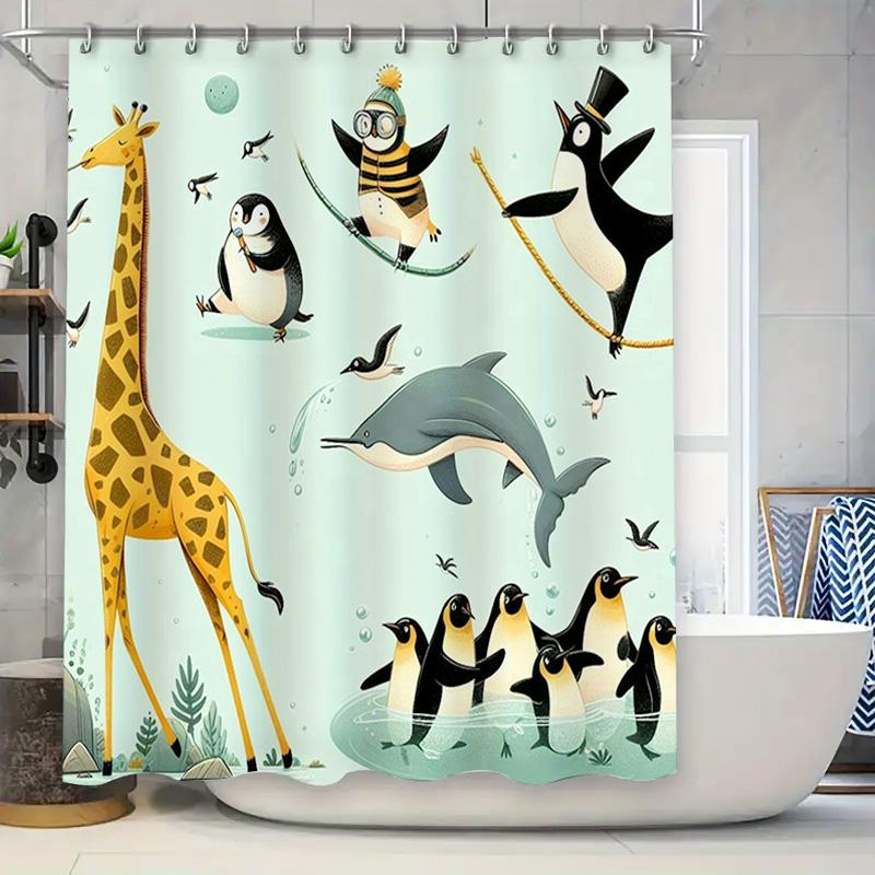 Adorable Animal Shower Curtain Set Dolphin Giraffe Penguin Bath Decor – Waterproof Fabric Curtains For Bathroom Showers (180 X 2 W60H190(CM)-1 Pcs
Adorable Animal Shower Curtain Set Dolphin Giraffe Penguin Bath Decor – Waterproof Fabric Curtains For Bathroom Showers (180 X 2 W60H190(CM)-1 Pcs