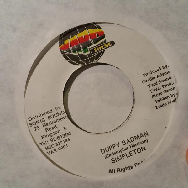 7inch Record SIMPLETON Duppy Badman YAR0001 Yard Sound 1998 Jamaica Reggae Ska Dub Used
7inch Record SIMPLETON Duppy Badman YAR0001 Yard Sound 1998 Jamaica Reggae Ska Dub Used