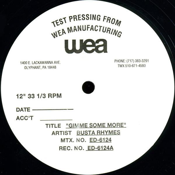 12inch Record BUSTA RHYMES - Gimme Some More / Tear The Roof Off ED6126 Elektra 1998 US Rap & Hip-Hop/R&B Used
12inch Record BUSTA RHYMES - Gimme Some More / Tear The Roof Off ED6126 Elektra 1998 US Rap & Hip-Hop/R&B Used