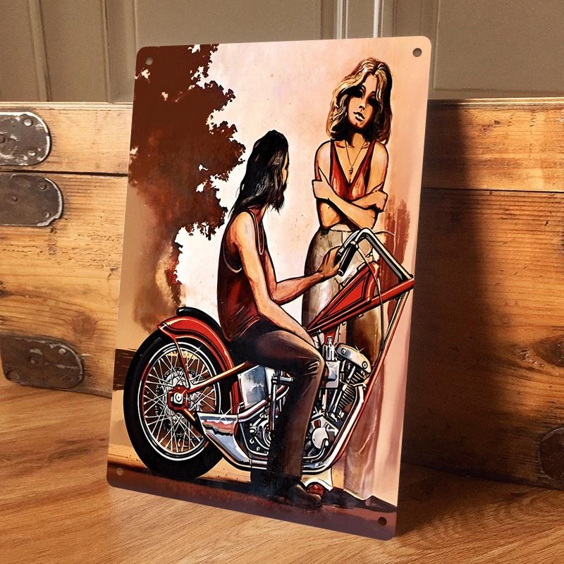 1 piece: Vintage motorcycle couple tinplate hanging plaque, American country style bar/living room decorative painting, home wal (as the picture,20x30cm)
1 piece: Vintage motorcycle couple tinplate hanging plaque, American country style bar/living room decorative painting, home wal (as the picture,20x30cm)