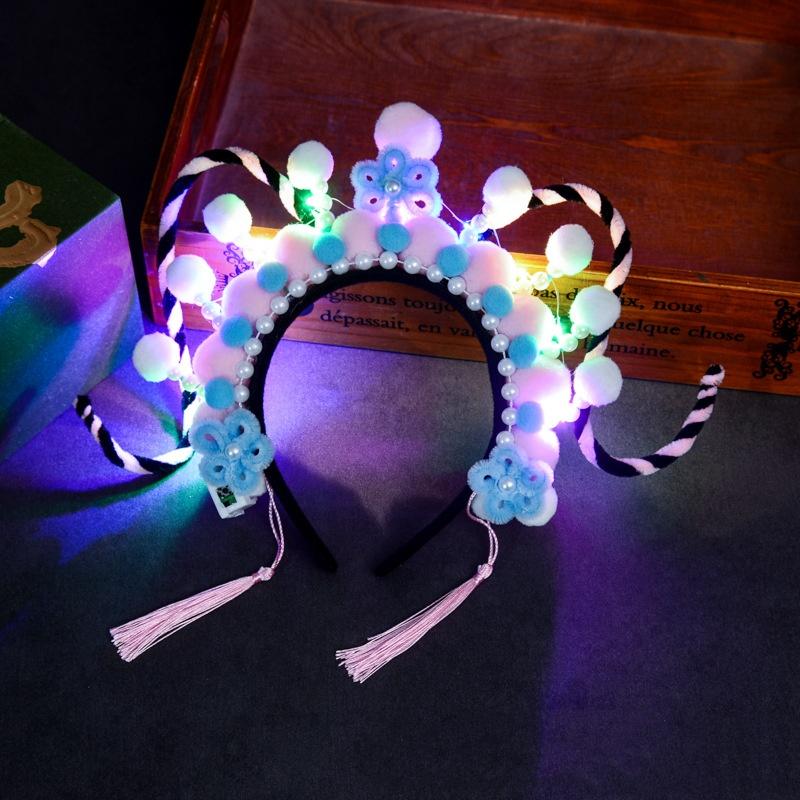 Girls Glowing Hair Accessories Chinese Opera Headband LED Light Up Hair Hoop with Fur Ball Party Hair Band Photo Props
Girls Glowing Hair Accessories Chinese Opera Headband LED Light Up Hair Hoop with Fur Ball Party Hair Band Photo Props