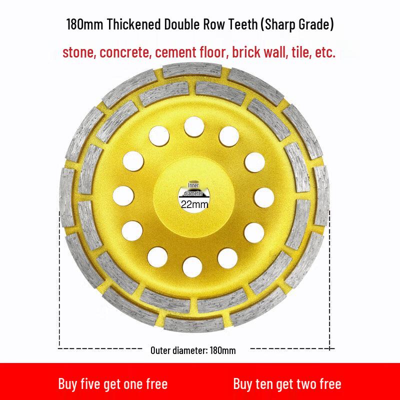 180mm Double-Row Diamond Grinding Disc
180mm Double-Row Diamond Grinding Disc