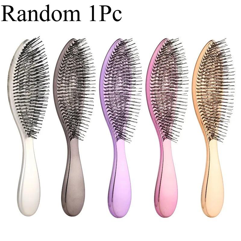1Pc Scalp Cleaning Fluffy Comb - Golden And Rose Golden And Silvery Electroplated Hair Comb, Ergonomic Handle Suitable For Wet/
1Pc Scalp Cleaning Fluffy Comb - Golden And Rose Golden And Silvery Electroplated Hair Comb, Ergonomic Handle Suitable For Wet/