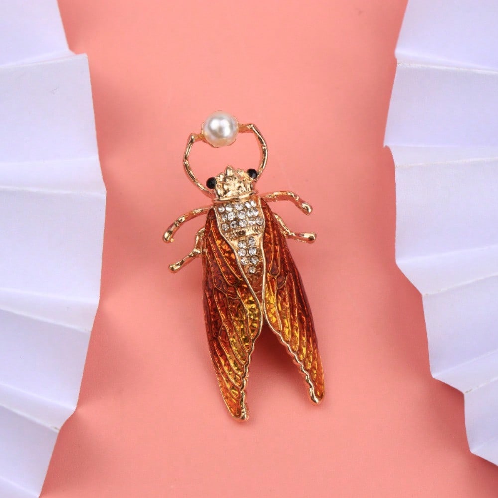 1pc Cicada Brooch & Pin Jewelry - Enamel & Rhinestone, Retro Elegant Insect Design, for Scarves/Jackets/Bags, Ideal Holiday Gift
1pc Cicada Brooch & Pin Jewelry - Enamel & Rhinestone, Retro Elegant Insect Design, for Scarves/Jackets/Bags, Ideal Holiday Gift