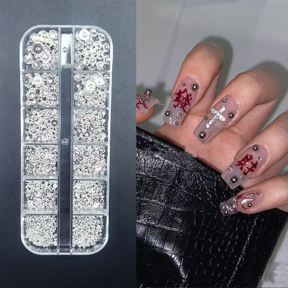 Nail Art Punk Style Gold & Silver Rivets: Semicircle Steel Beads, Flat Bottom Solid Hemisphere Decorations
Nail Art Punk Style Gold & Silver Rivets: Semicircle Steel Beads, Flat Bottom Solid Hemisphere Decorations