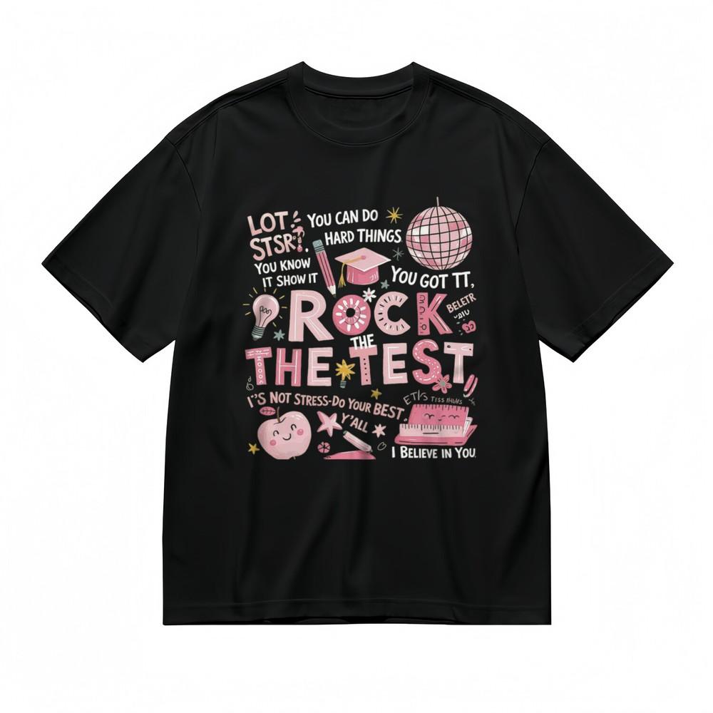 Women s Fashion Classic T-Shirt Rock the Test With Pencil Cap Design Tee M
Women s Fashion Classic T-Shirt Rock the Test With Pencil Cap Design Tee M