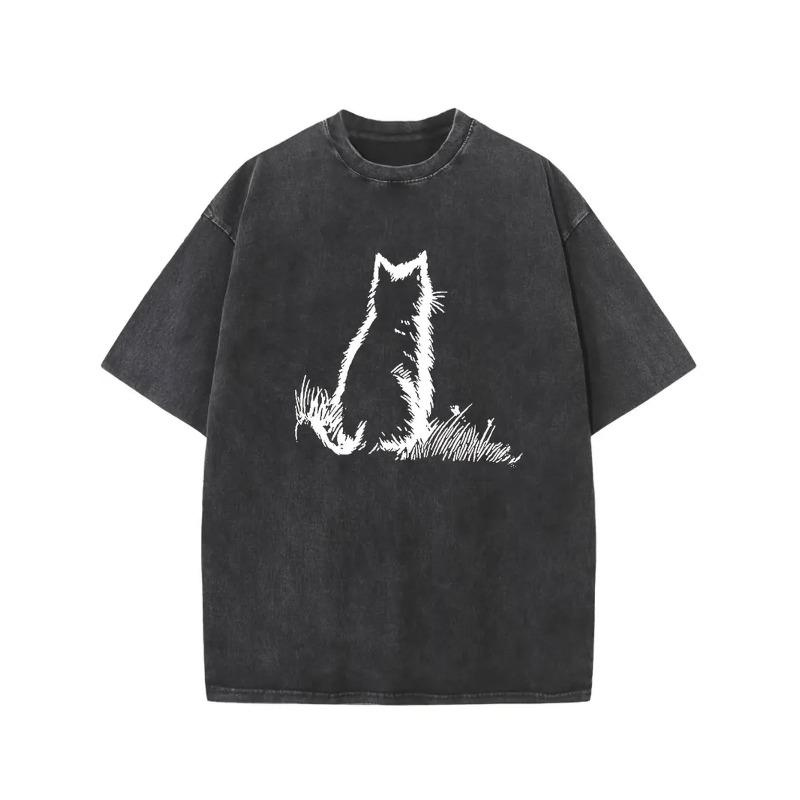 European Size Men s Cotton T-Shirt | Vintage Cat Print | Breathable, Machine Washable | Round Neck, Regular Fit | All-Season Street Style Tee Top S чёрный
European Size Men s Cotton T-Shirt | Vintage Cat Print | Breathable, Machine Washable | Round Neck, Regular Fit | All-Season Street Style Tee Top S чёрный