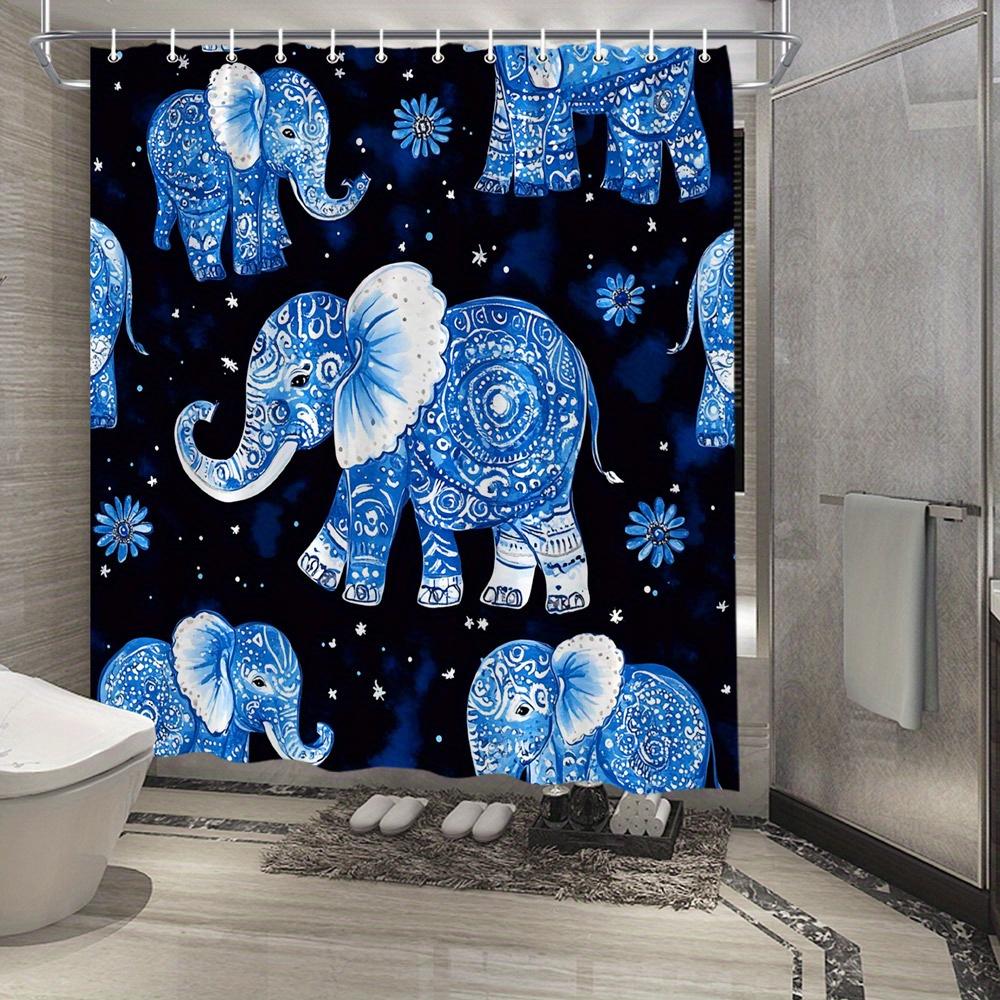 1Pc Whimsical Blue And White Mandala Elephants Shower Curtain With Starry Night Sky Design, Ornate 12-Hook Set, 70.8X70.8 Inches W60H190(CM)-1 Pcs
1Pc Whimsical Blue And White Mandala Elephants Shower Curtain With Starry Night Sky Design, Ornate 12-Hook Set, 70.8X70.8 Inches W60H190(CM)-1 Pcs