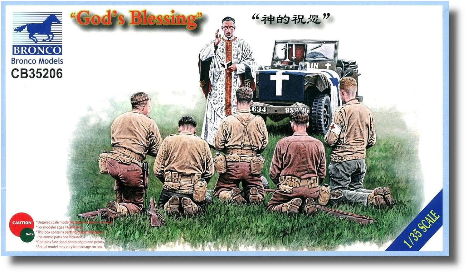 Bronco Model 1/35 Scale US Military Chaplain and Soldier Battlefield Prayer (Set of 6) Plastic Model Kit CB35206
Bronco Model 1/35 Scale US Military Chaplain and Soldier Battlefield Prayer (Set of 6) Plastic Model Kit CB35206