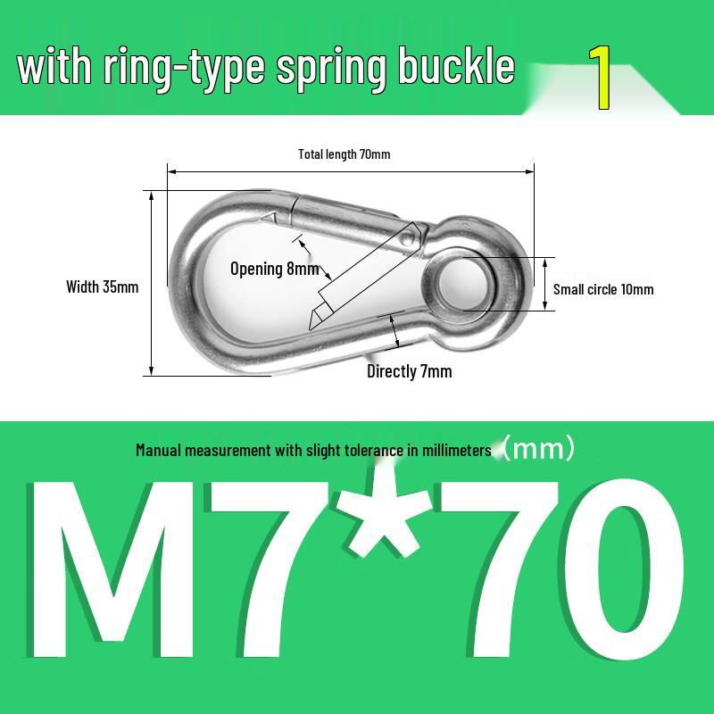 Outdoor Stainless Steel Spring Snap Hook with Ring
Outdoor Stainless Steel Spring Snap Hook with Ring