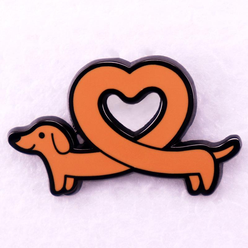Dachshund Heart Brooch Pin Accessory чорний
Dachshund Heart Brooch Pin Accessory чорний
