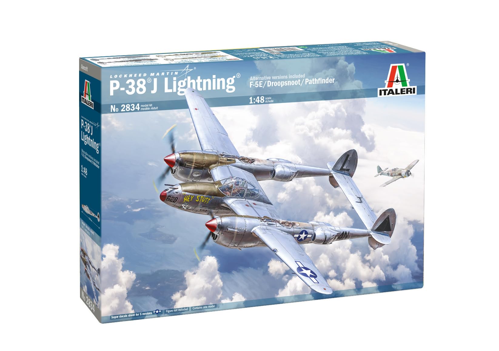 Italeri 1/48 Scale WWII American P-38J Lightning European Front Plastic Model Kit IT2834 (Airplane)
Italeri 1/48 Scale WWII American P-38J Lightning European Front Plastic Model Kit IT2834 (Airplane)