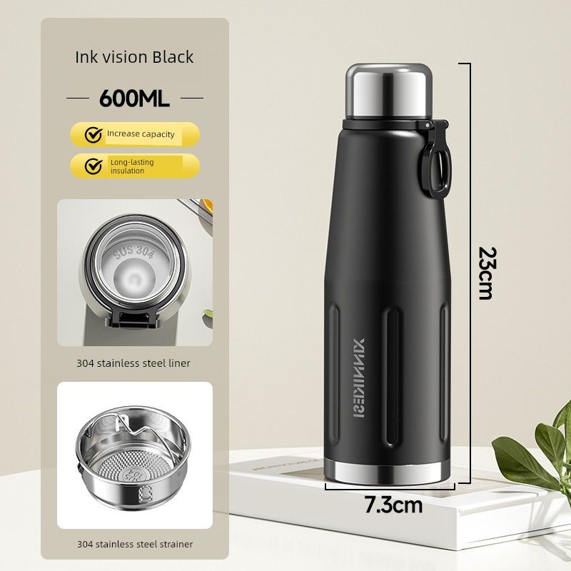 Large Capacity Thermos Cup for Men, 2026 New Model, Tea Brewing Cup, High Aesthetic Value, Student Outdoor Water Bottle, Large Portable Water Cup Black 600ml
Large Capacity Thermos Cup for Men, 2026 New Model, Tea Brewing Cup, High Aesthetic Value, Student Outdoor Water Bottle, Large Portable Water Cup Black 600ml