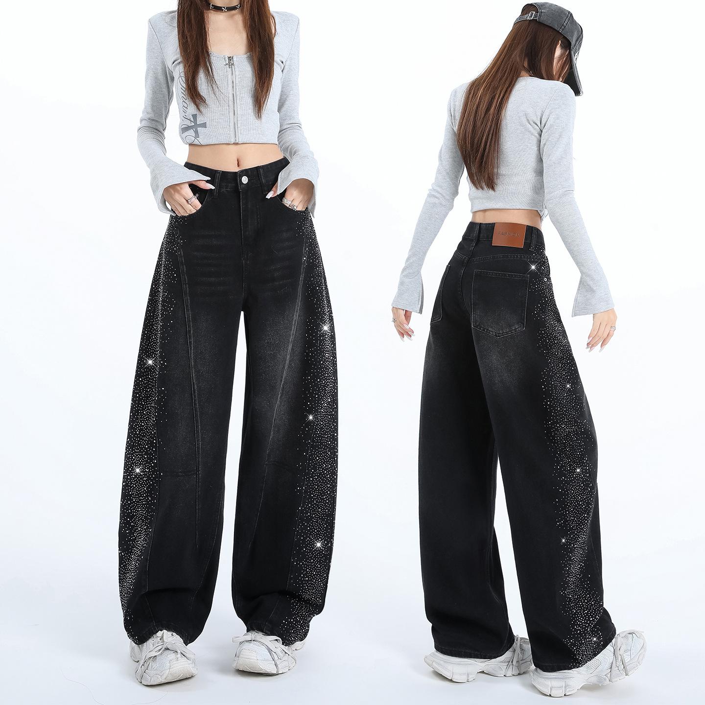 Starry Sky Rhinestone Wide-Leg Jeans: Women s Spring/Summer Arrival - Slimming Curved Scythe Banana Pants Large
Starry Sky Rhinestone Wide-Leg Jeans: Women s Spring/Summer Arrival - Slimming Curved Scythe Banana Pants Large