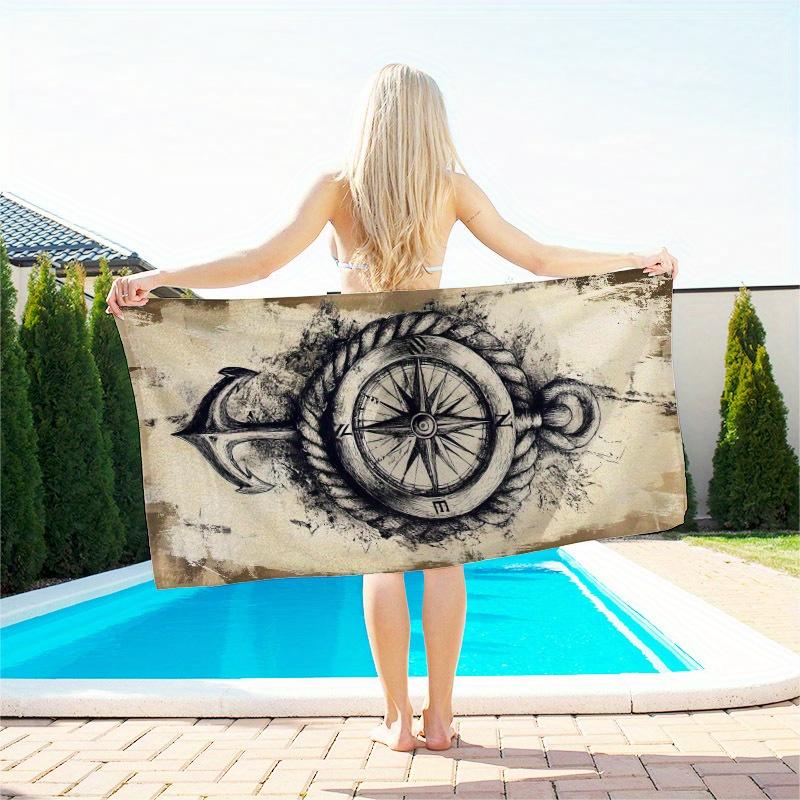 1pc Bohemian Nautical Compass & Rope Print Beach Towel - Super Soft, Fast-Drying Polyester Microfiber Mat for Yoga & Relaxation W40*H60(CM)
1pc Bohemian Nautical Compass & Rope Print Beach Towel - Super Soft, Fast-Drying Polyester Microfiber Mat for Yoga & Relaxation W40*H60(CM)