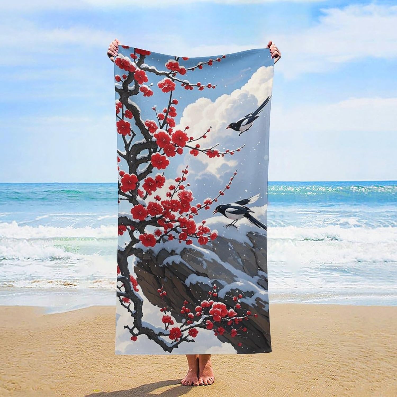 Artistic Winter Plum Blossom Beach Towel, Ink Floral Quick Dry Absorbent, Lightweight Sand Free Travel Pool Spa Essentials W40*H60(CM)
Artistic Winter Plum Blossom Beach Towel, Ink Floral Quick Dry Absorbent, Lightweight Sand Free Travel Pool Spa Essentials W40*H60(CM)
