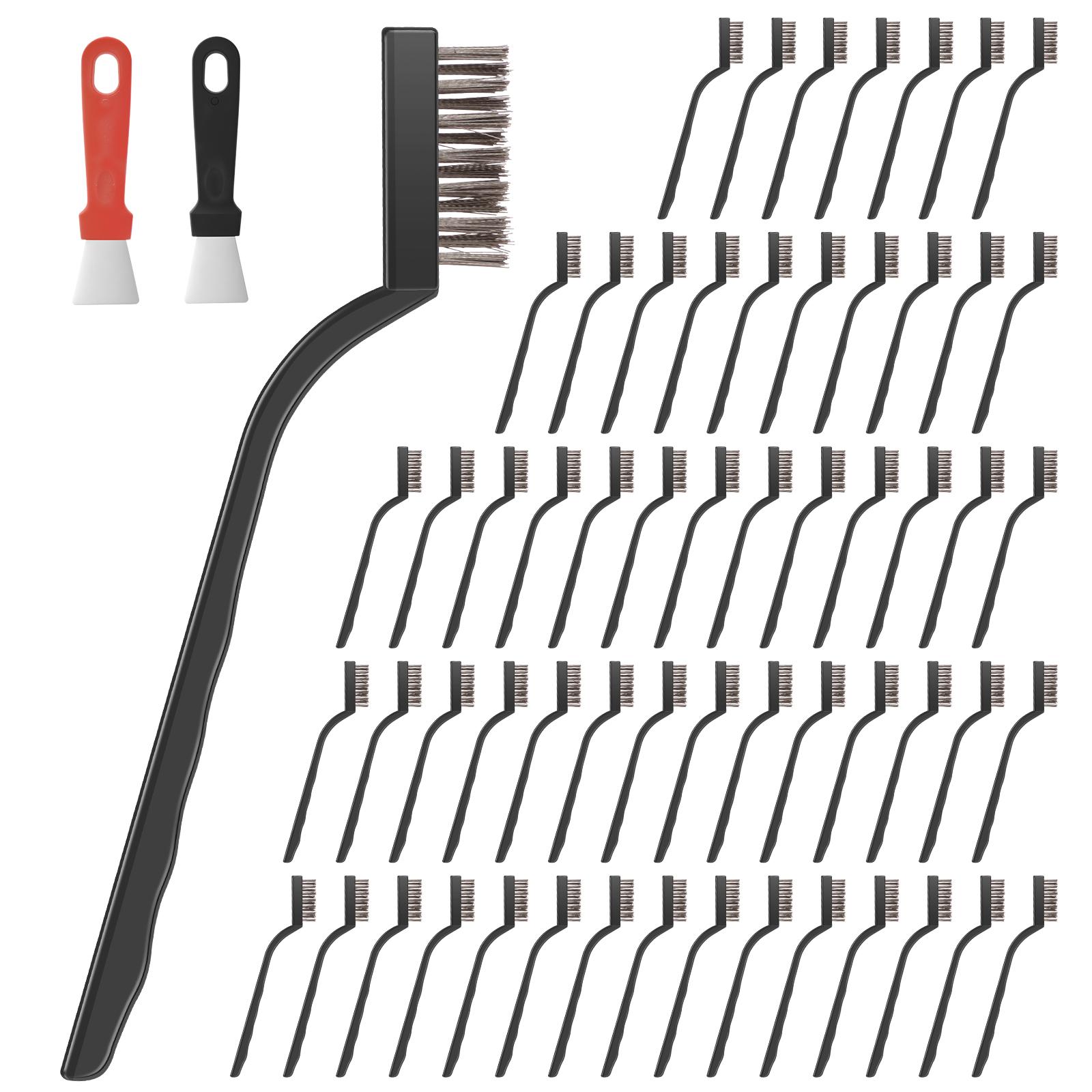 62Pcs Mini Wire Brush Set with 2 Cleaning Scraper Stainless Steel Cleaning Brush for Welding Leftovers Metal Parts Rust Removal
62Pcs Mini Wire Brush Set with 2 Cleaning Scraper Stainless Steel Cleaning Brush for Welding Leftovers Metal Parts Rust Removal
