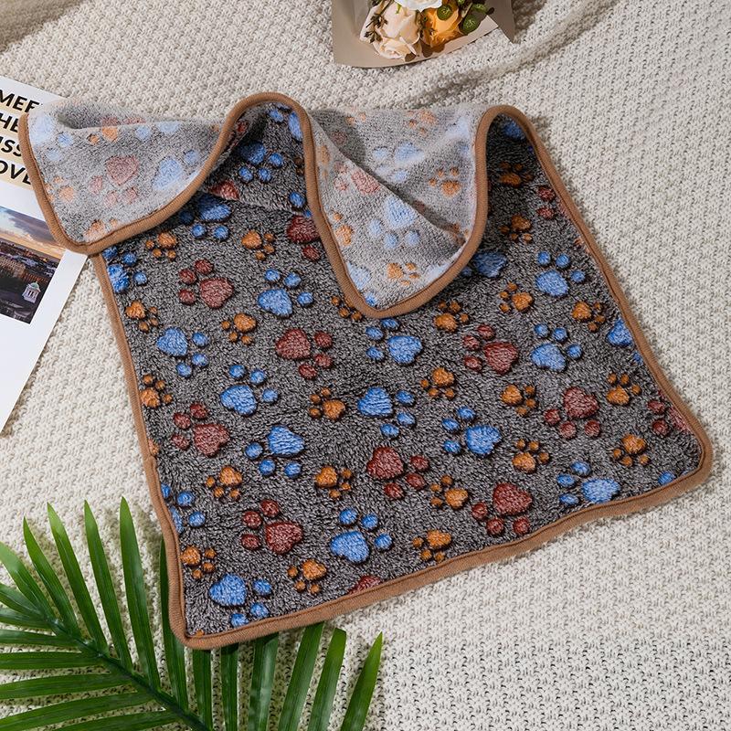 Одеяла для домашних животных, всесезонные одеяла, теплые одеяла из кораллового флиса с принтом лап, одеяла для кошек и собак M