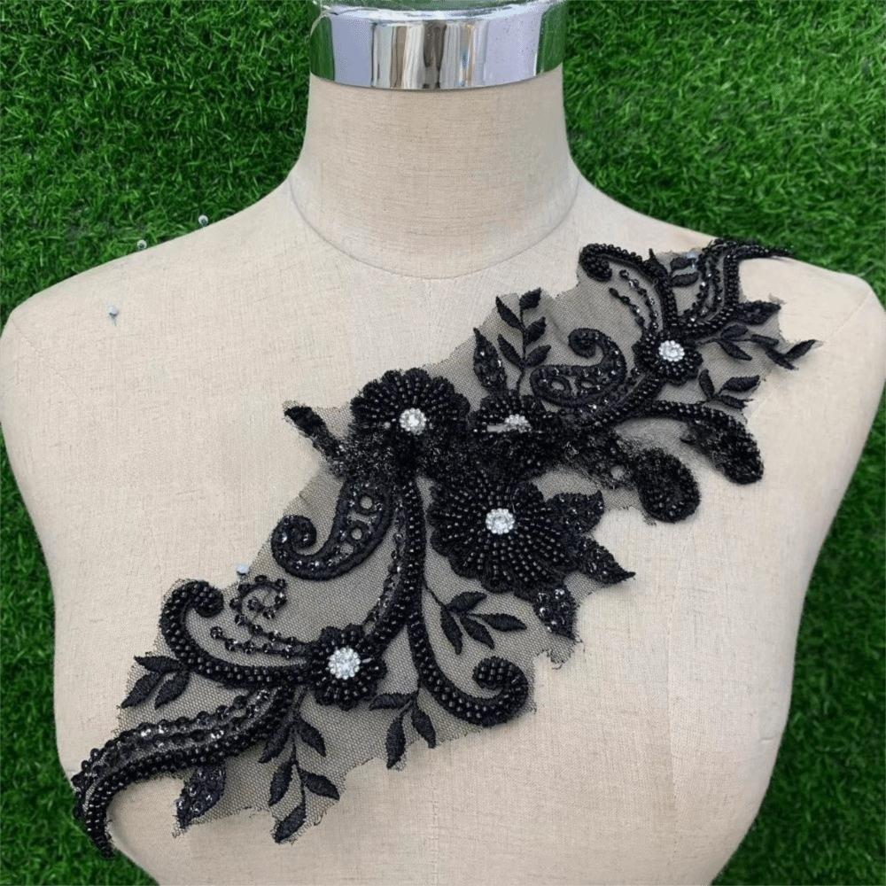 Glass Drill Lace Applique Patch Handsewn Wedding Dress Accessories Shoulders чорний
Glass Drill Lace Applique Patch Handsewn Wedding Dress Accessories Shoulders чорний