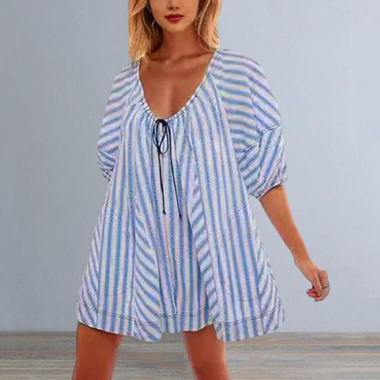 Summer Women Romper Patchwork Oversized Drawstring A-line Low-cut V Neck Striped Print Big Swing Half Puff Sleeveles S зелёный
Summer Women Romper Patchwork Oversized Drawstring A-line Low-cut V Neck Striped Print Big Swing Half Puff Sleeveles S зелёный