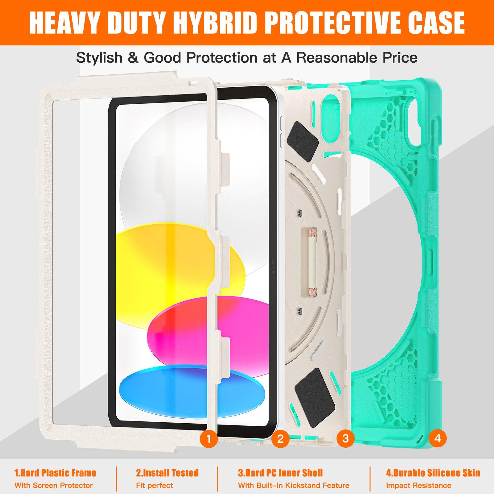 For iPad (2025)/10.9 (2022) Kickstand PC+Silicone Tablet Case 360 Degree Rotation Hand Strap Shockproof Rugged Protective Cover Purple
For iPad (2025)/10.9 (2022) Kickstand PC+Silicone Tablet Case 360 Degree Rotation Hand Strap Shockproof Rugged Protective Cover Purple