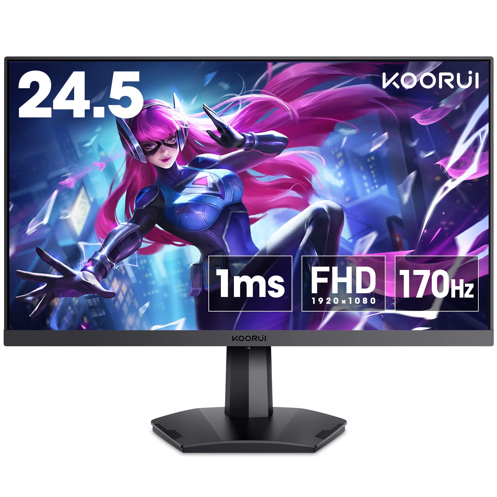 KOORUI Gaming Monitor 24.5 inch (170Hz1msFull HDVA panelAdaptive Sync compatibleTilt adjustmentHDMI X2DisplayPortVESA) 25E3A
KOORUI Gaming Monitor 24.5 inch (170Hz1msFull HDVA panelAdaptive Sync compatibleTilt adjustmentHDMI X2DisplayPortVESA) 25E3A
