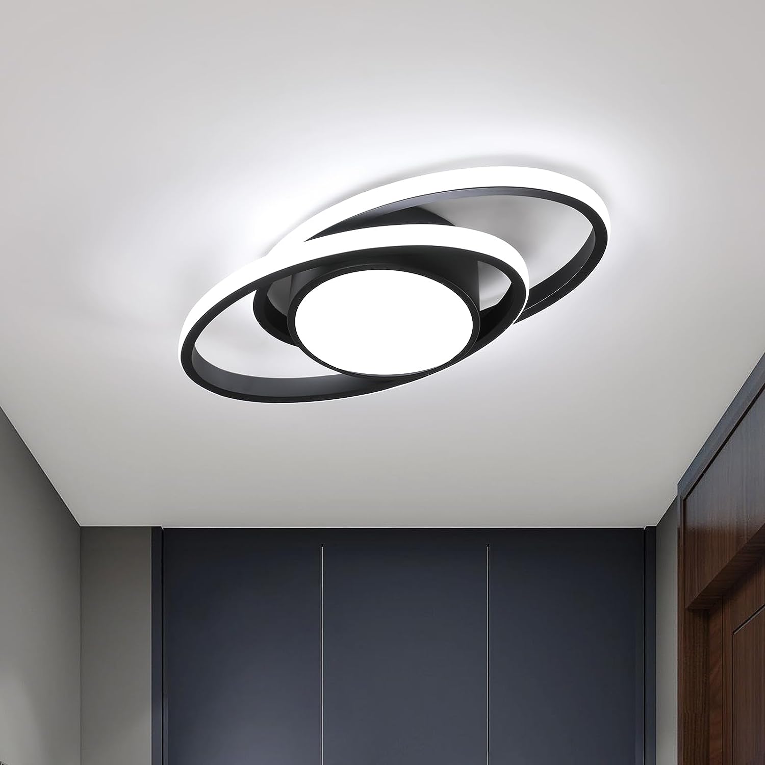 LED Ceiling Light 42W 4000lm, Round Modern Ceiling Light for Bedroom, Living Room and Kitchen, Diameter 40cm (Oval, Black), Cool White 6500K
LED Ceiling Light 42W 4000lm, Round Modern Ceiling Light for Bedroom, Living Room and Kitchen, Diameter 40cm (Oval, Black), Cool White 6500K