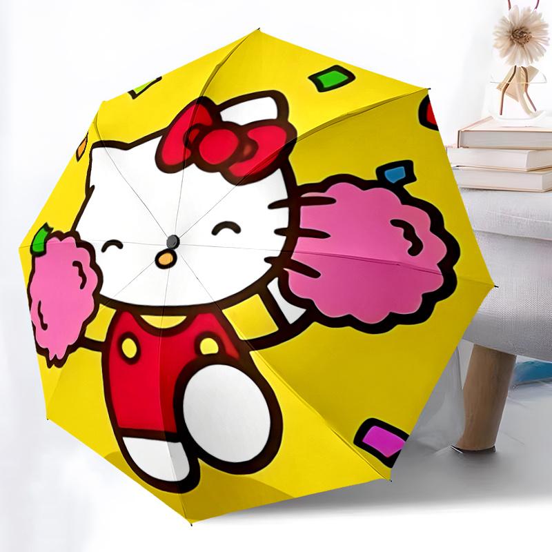 1pc Hello Kitty Cheerleader Automatic Opening Folding Umbrella with Pink Pom-Poms - Portable 3-Fold Design, 8-Bone Iron Frame Outdoor Umbrella for Fan
1pc Hello Kitty Cheerleader Automatic Opening Folding Umbrella with Pink Pom-Poms - Portable 3-Fold Design, 8-Bone Iron Frame Outdoor Umbrella for Fan