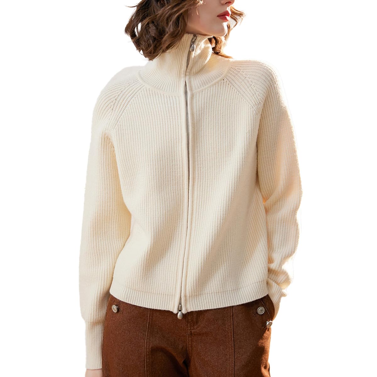 LOUIS YAO Knit Long Double High Perfect for and Women s Cardigan, Sleeve, Zip, Collared, Neck, Zip-Up Sweater, Driver s Knit, Ribbed, Layering, слонова кістка
LOUIS YAO Knit Long Double High Perfect for and Women s Cardigan, Sleeve, Zip, Collared, Neck, Zip-Up Sweater, Driver s Knit, Ribbed, Layering, слонова кістка