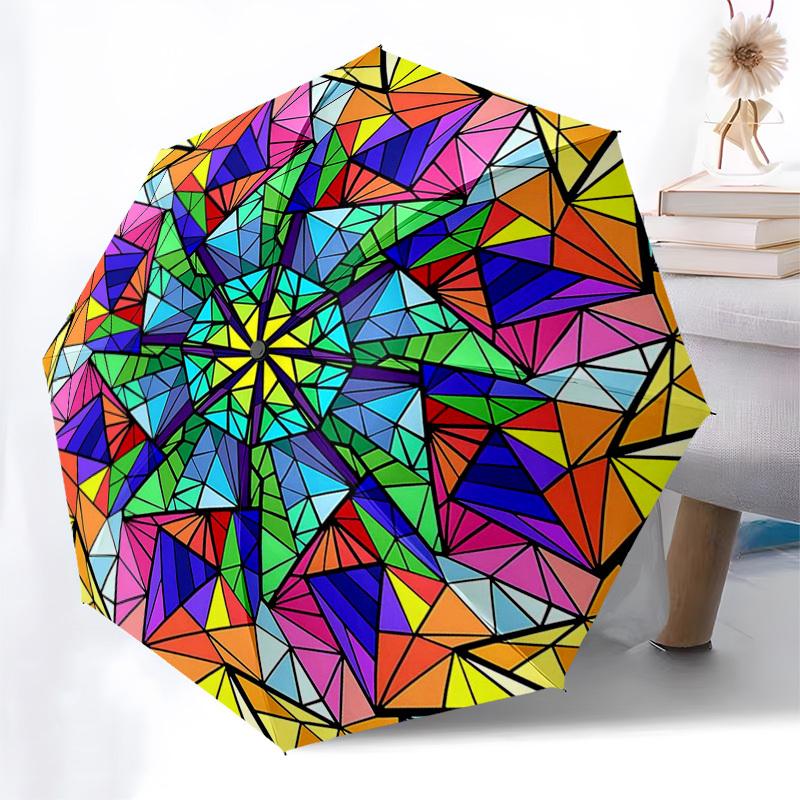 1pc Colorful Geometric Pattern Automatic Opening/Closing Umbrella with Convenient Three-Fold Design, 8-Bone Iron Frame Outdoor Umbrella - Perfect Gift
1pc Colorful Geometric Pattern Automatic Opening/Closing Umbrella with Convenient Three-Fold Design, 8-Bone Iron Frame Outdoor Umbrella - Perfect Gift