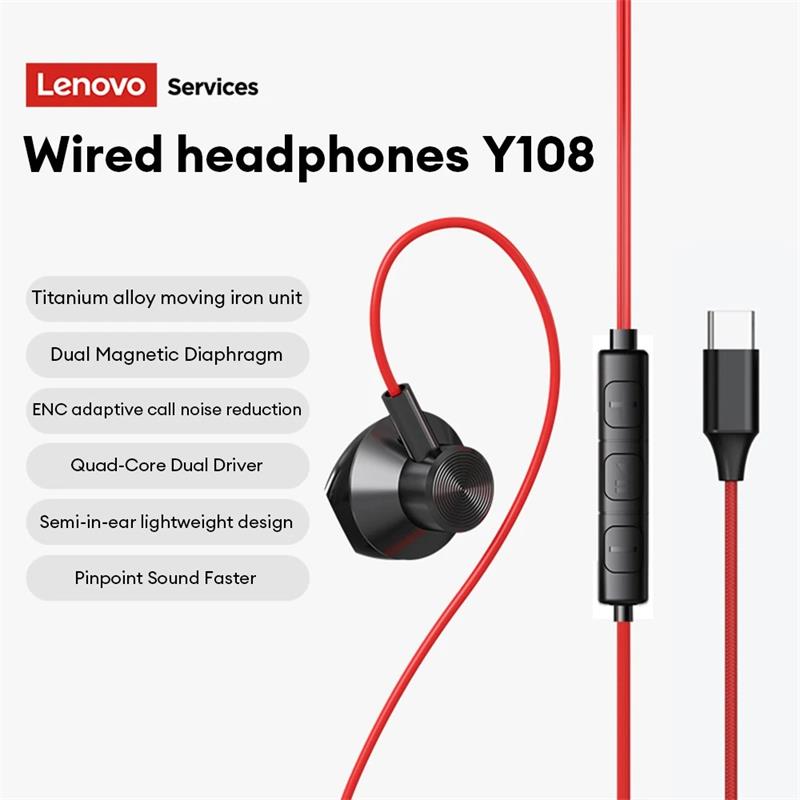 Lenovo Провідні навушники Y108 Напіввкладиші e-sports Навушники 3,5 мм Type-C Шумозаглушення Стерео Музичні навушники М який силікон Комфортне носіння Гарнітура TYPE-C чорний
Lenovo Провідні навушники Y108 Напіввкладиші e-sports Навушники 3,5 мм Type-C Шумозаглушення Стерео Музичні навушники М який силікон Комфортне носіння Гарнітура TYPE-C чорний