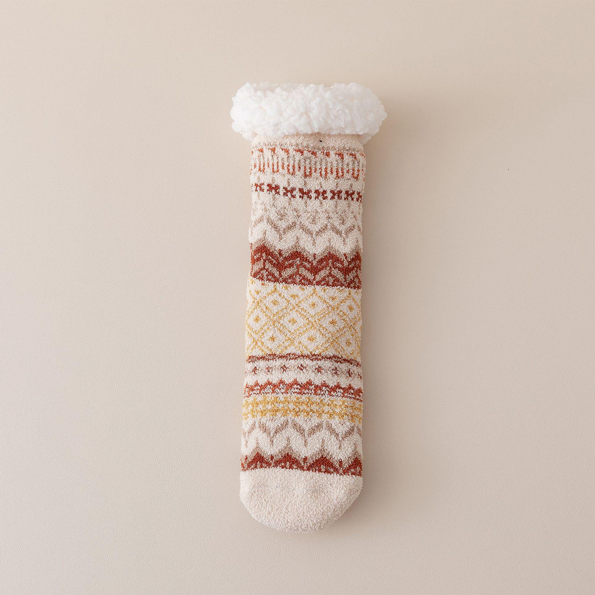 Ethnic Style Lambswool Mid-Calf Socks for Women - Warm, Non-Slip, Thick Velvet for Autumn/Winter One Size бежевий
Ethnic Style Lambswool Mid-Calf Socks for Women - Warm, Non-Slip, Thick Velvet for Autumn/Winter One Size бежевий