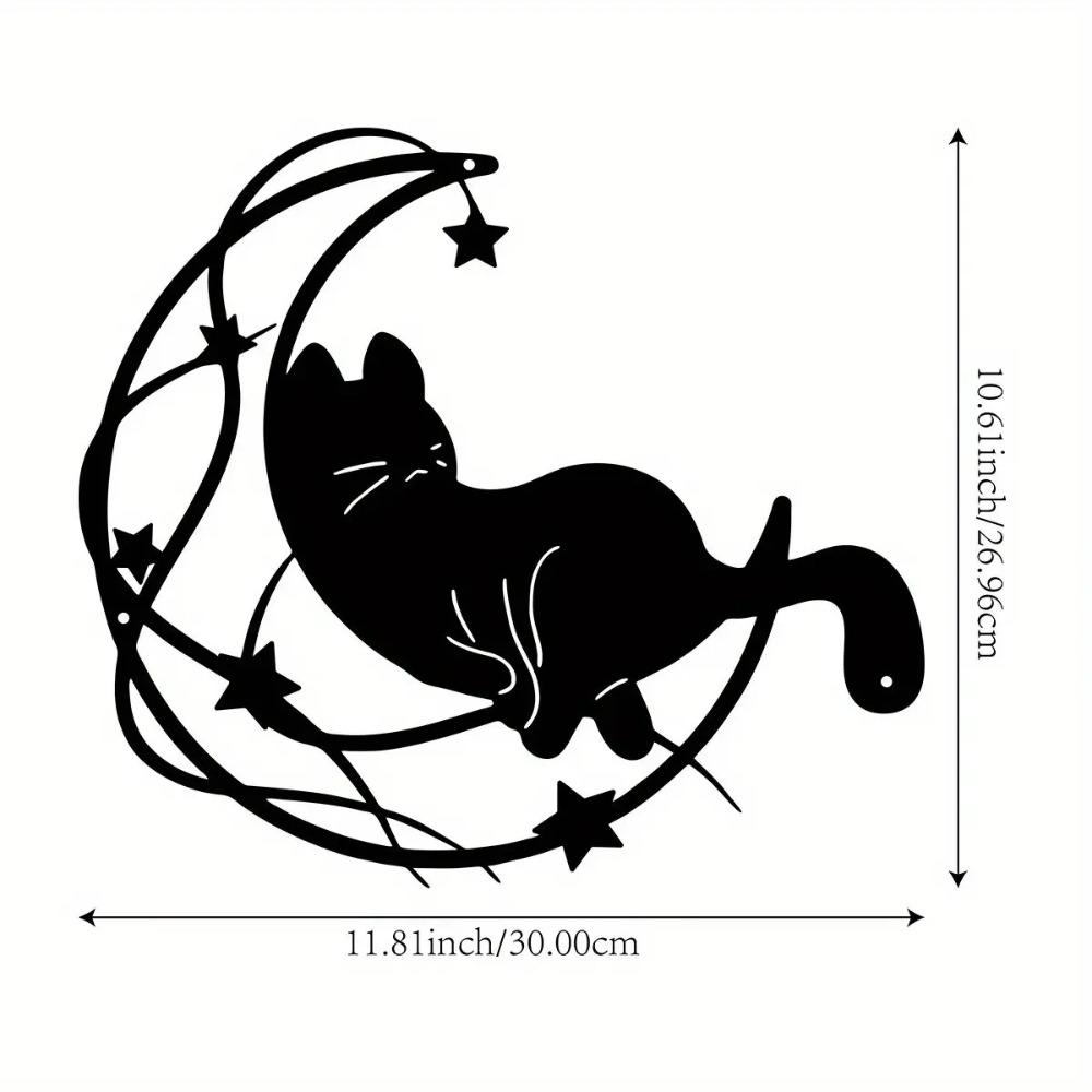 Whimsical Moonlight Cat Metal Wall Art Indoor Outdoor Decor for Living Room Patio Balcony Magical Home Accent 12in
Whimsical Moonlight Cat Metal Wall Art Indoor Outdoor Decor for Living Room Patio Balcony Magical Home Accent 12in